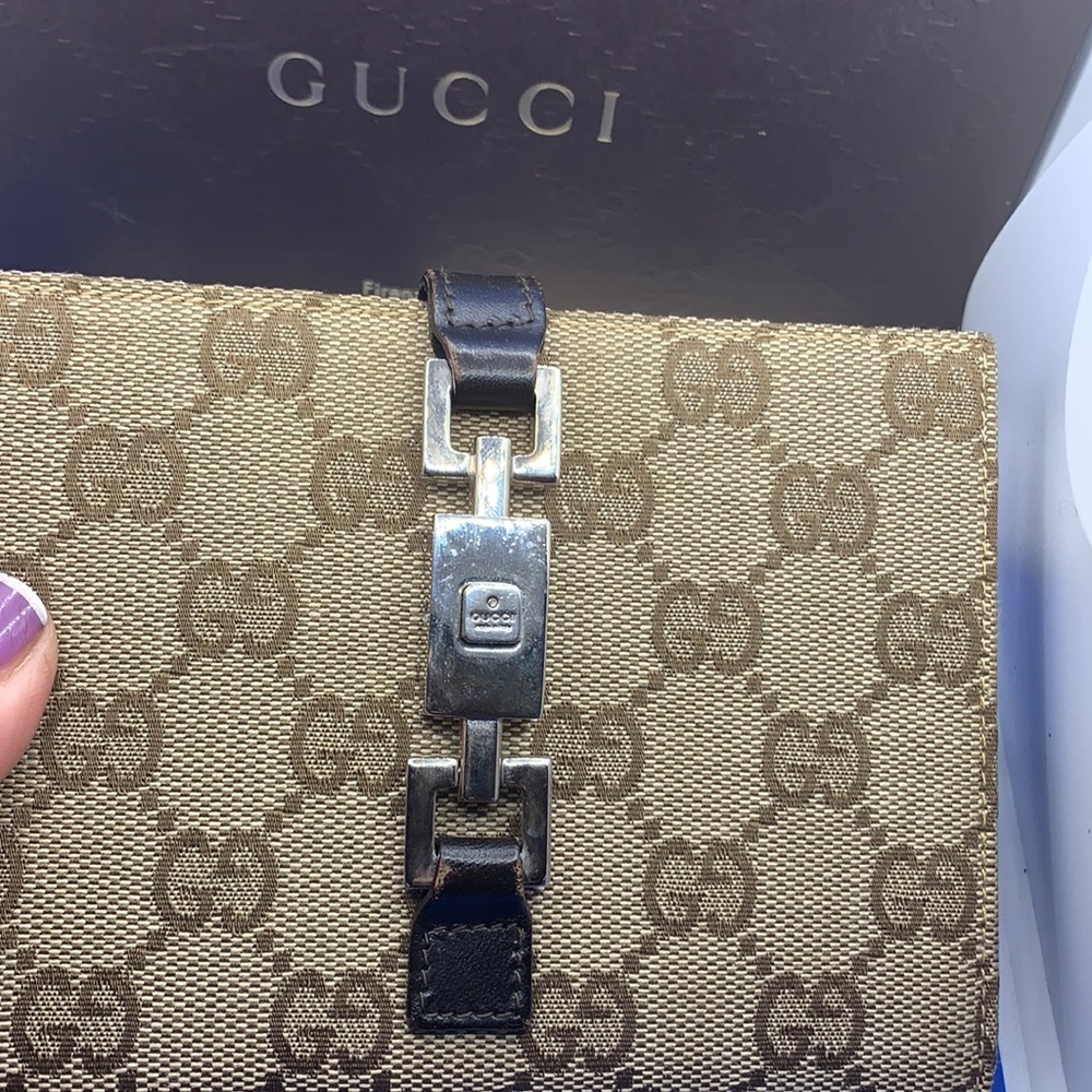 Gucci GG Rare 
Guccissima Print/Gold Jackie O Style Wallet - Picture 4 of 9